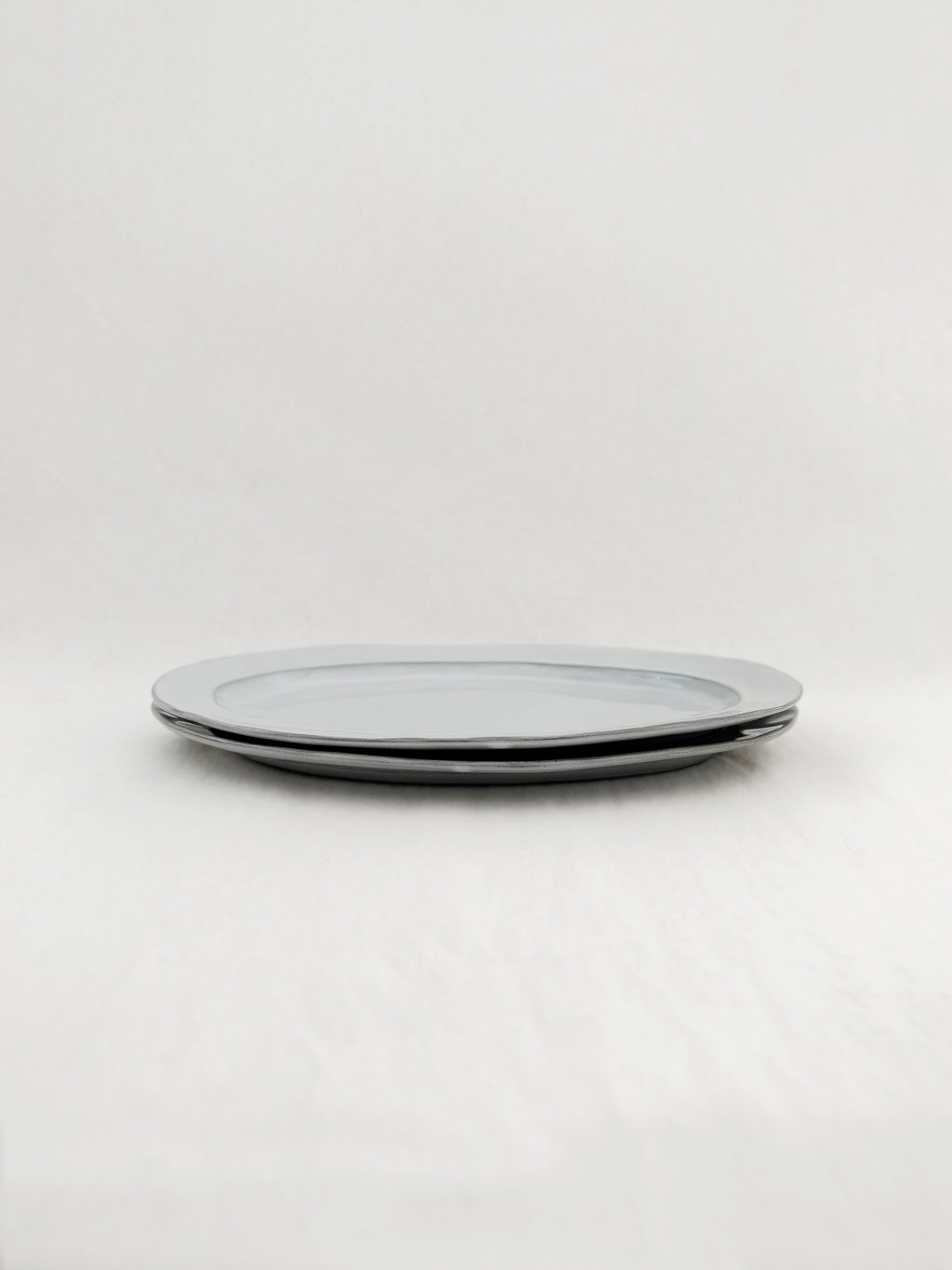 Soft Gray Oval  Plate 26cm
