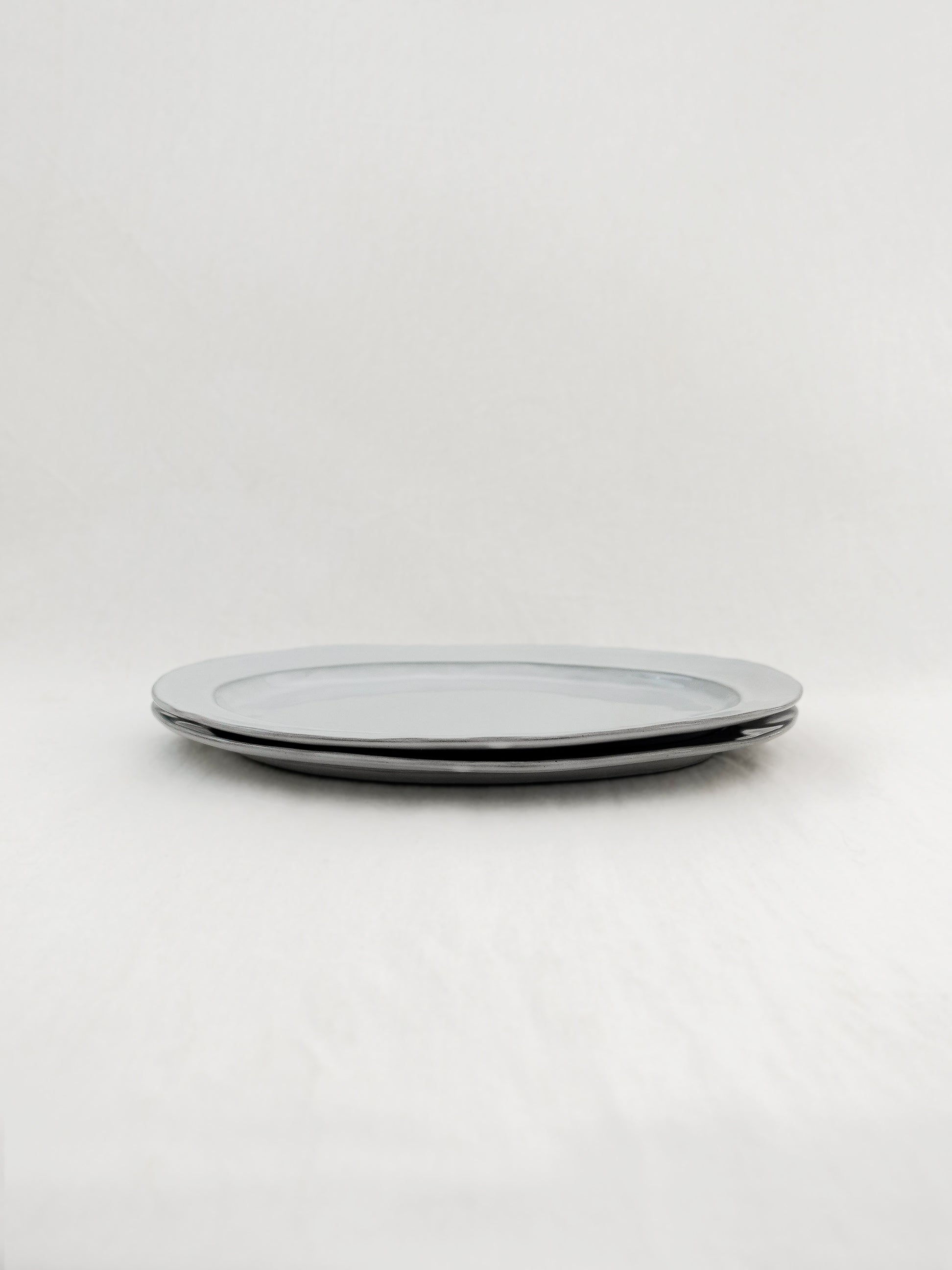 Soft Gray Oval  Plate 26cm