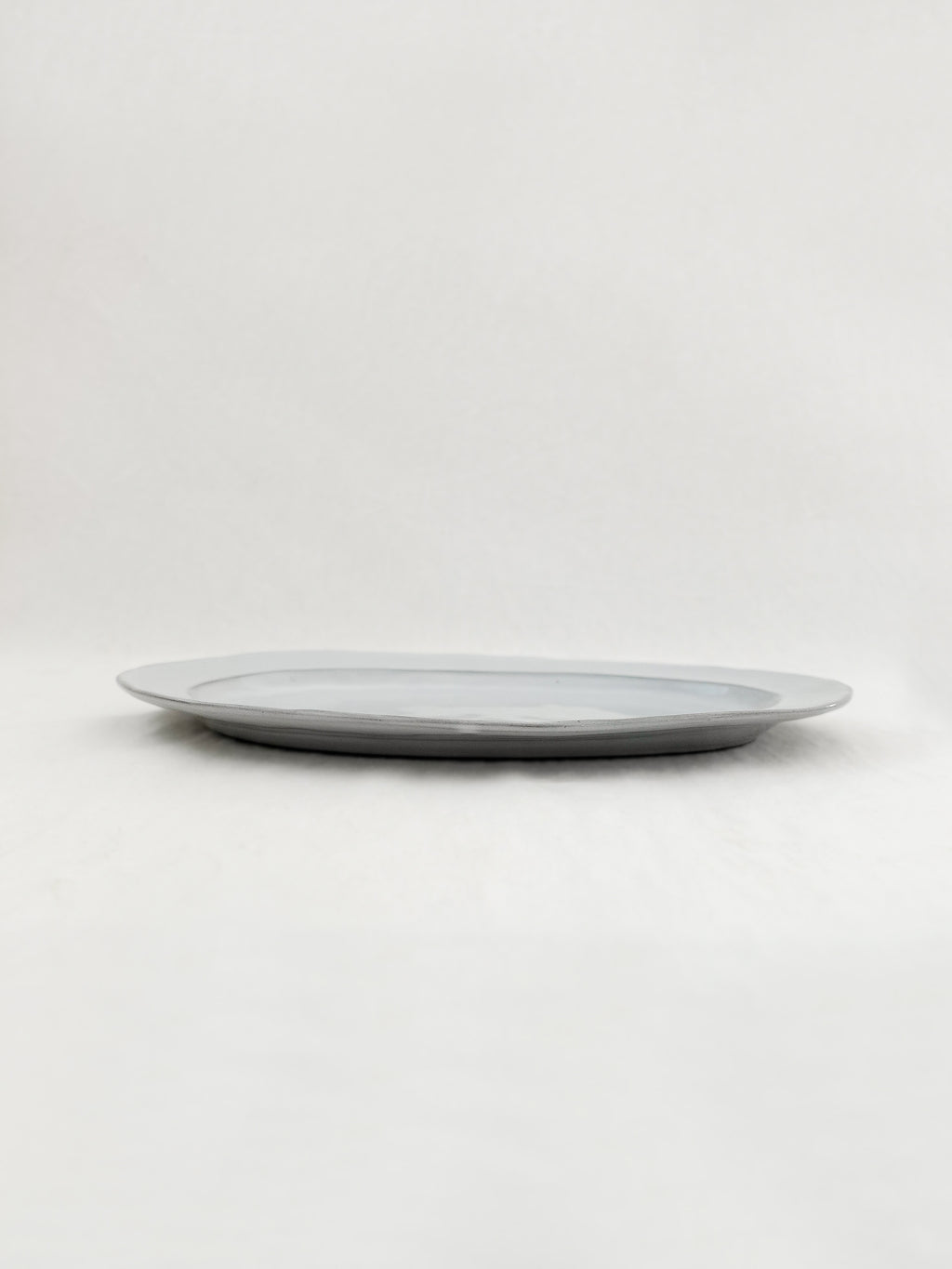 Soft Gray Oval  Plate 26cm