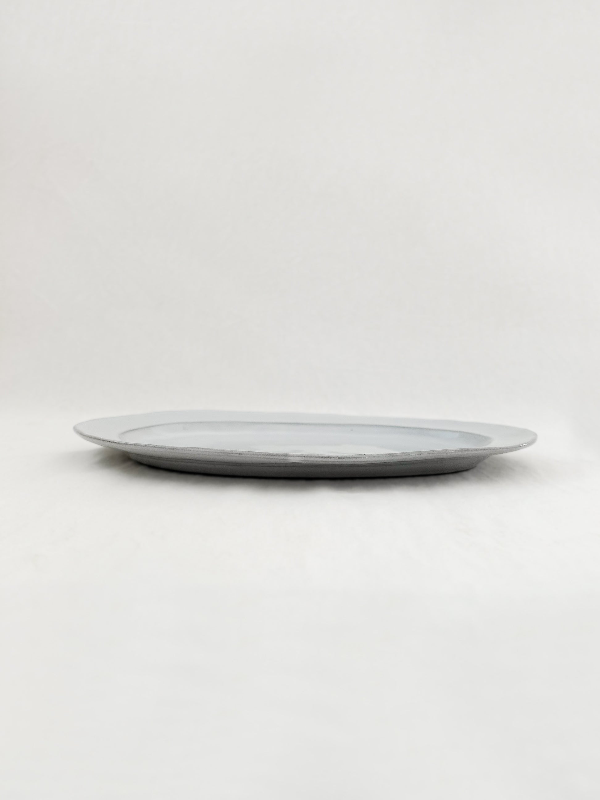 Soft Gray Oval  Plate 26cm