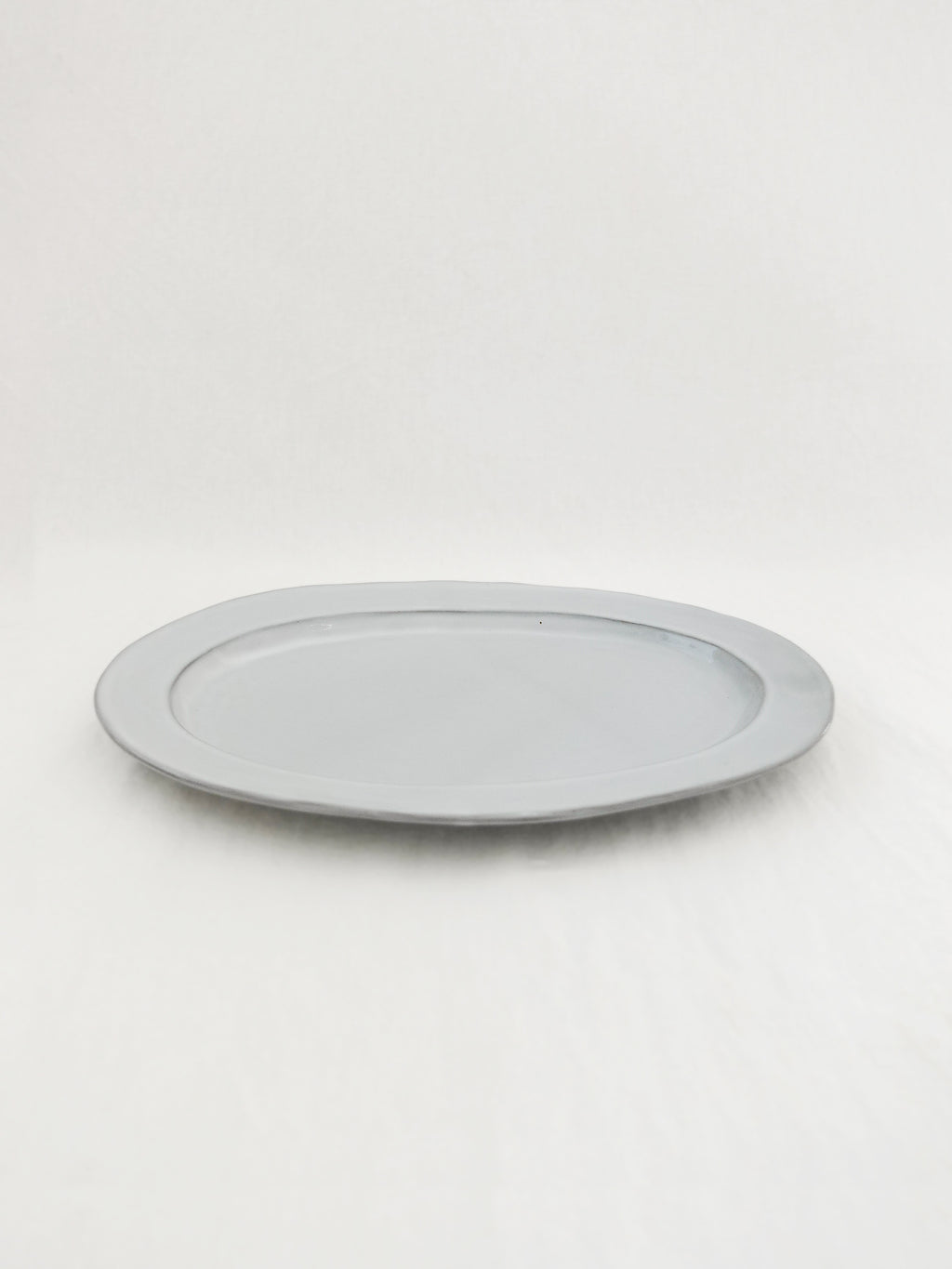 Soft Gray Oval  Plate 26cm