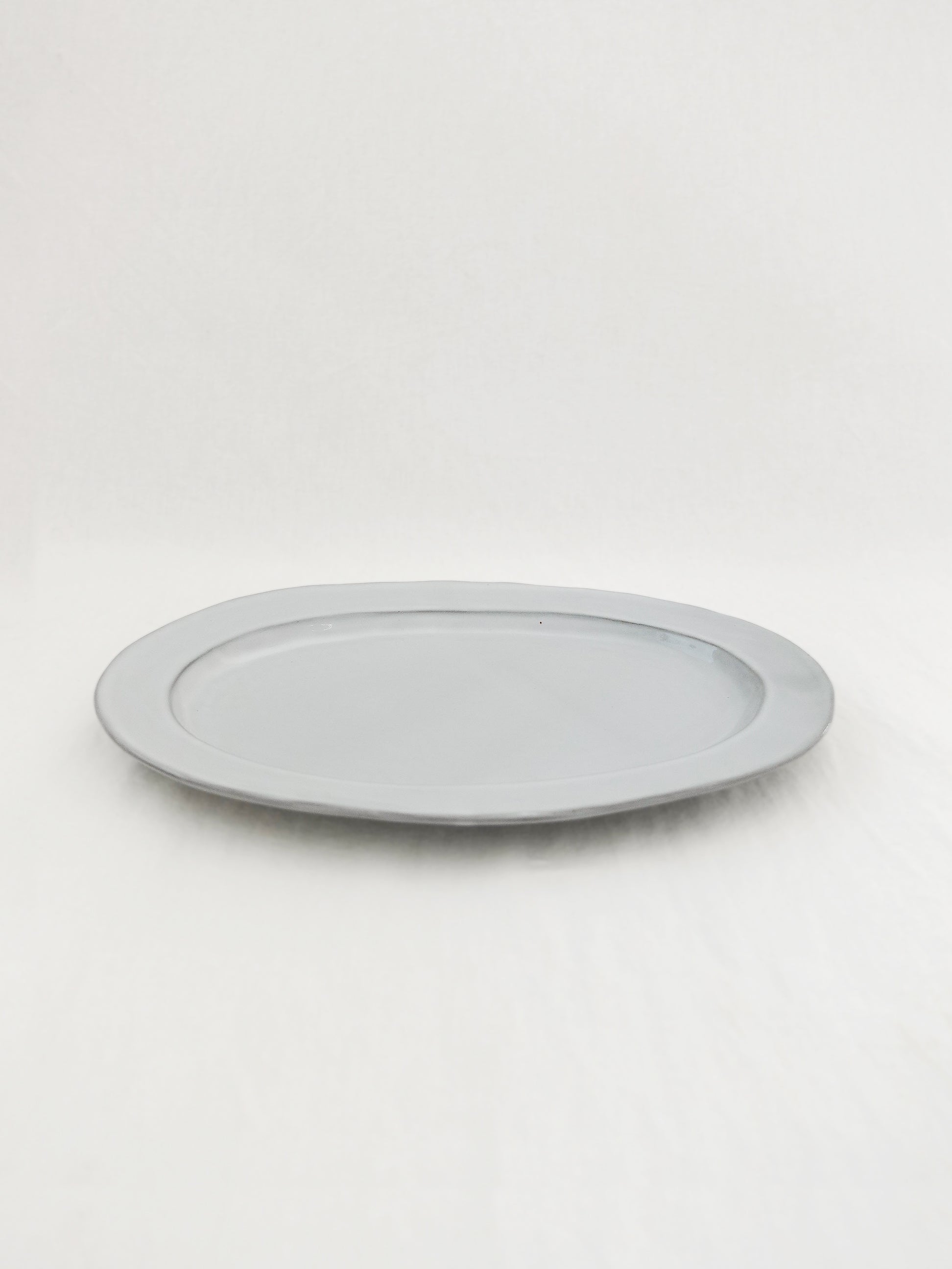 Soft Gray Oval  Plate 26cm