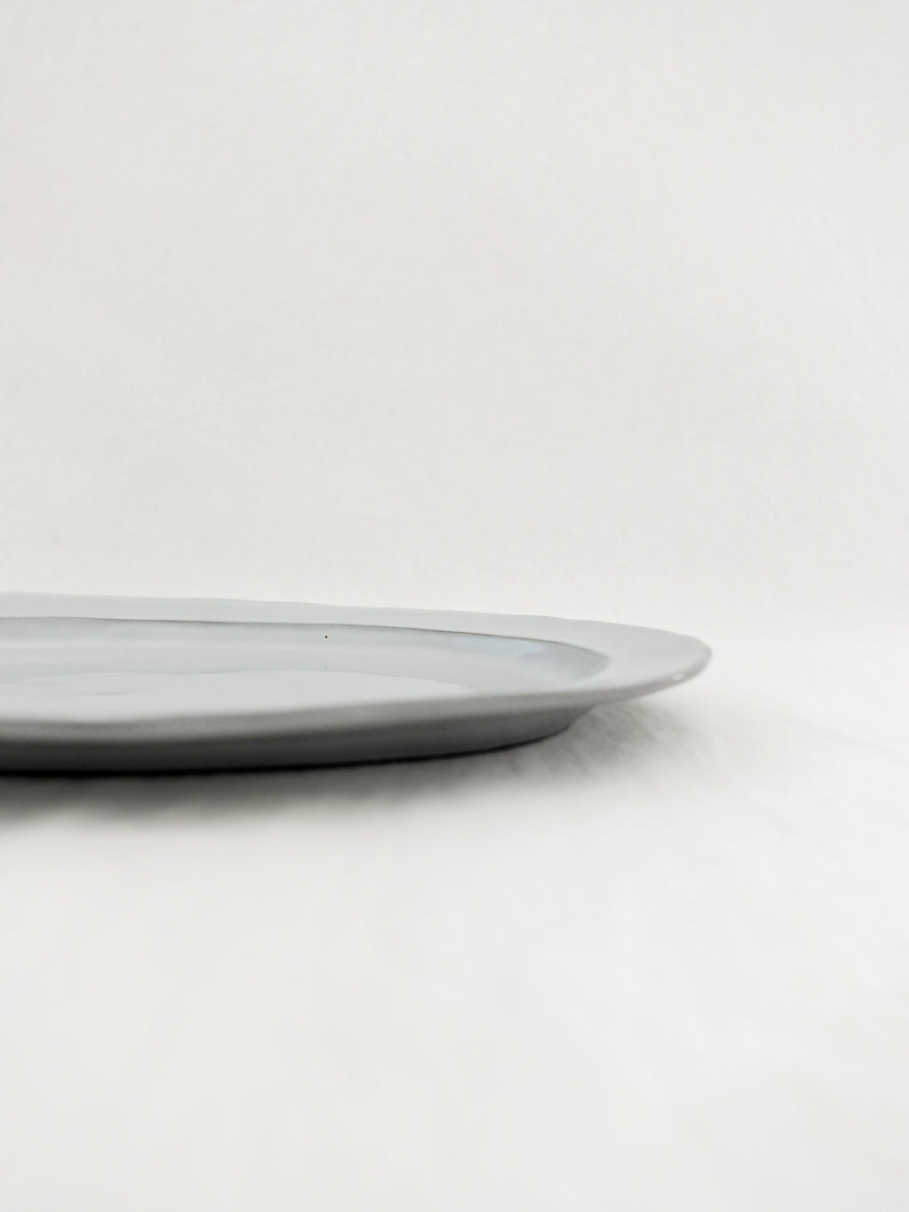 Soft Gray Oval  Plate 26cm