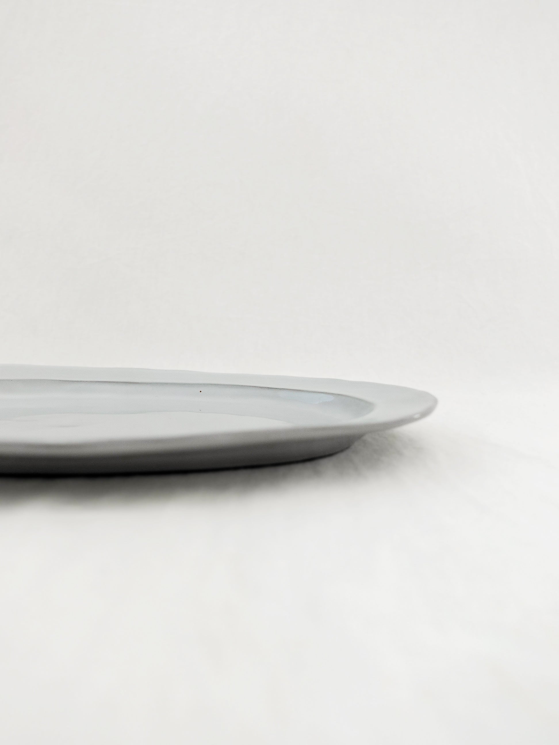Soft Gray Oval  Plate 26cm